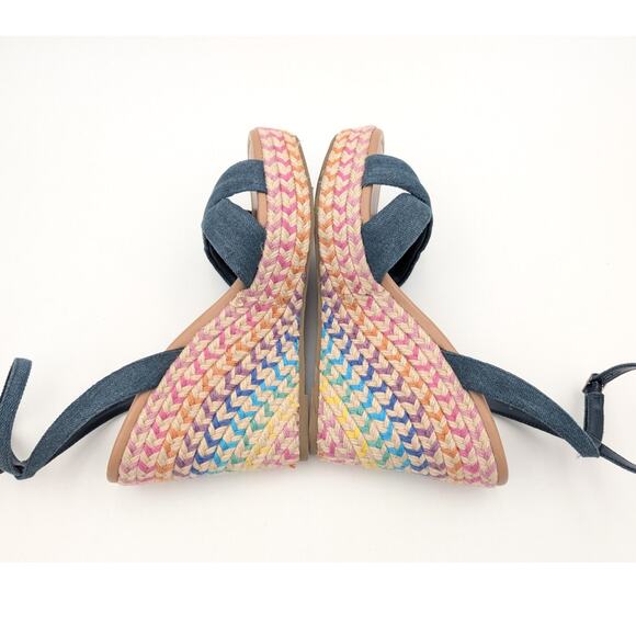 Abound Sukie Espadrille Wedge Sandals Women's Blue Denim Size US8M - Picture 5 of 9